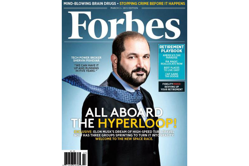 Photo: Shervin Pishevar on the cover of Forbes magazine in 2015